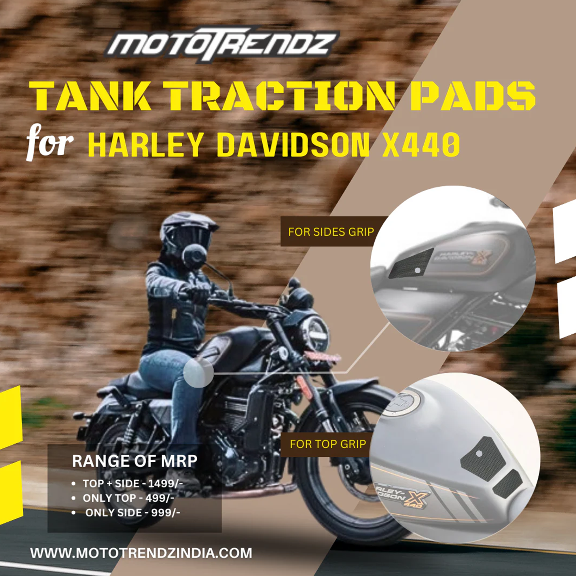 Traction Pads – Harley Davidson X440 ₹1,099.00 – ₹1,649.00