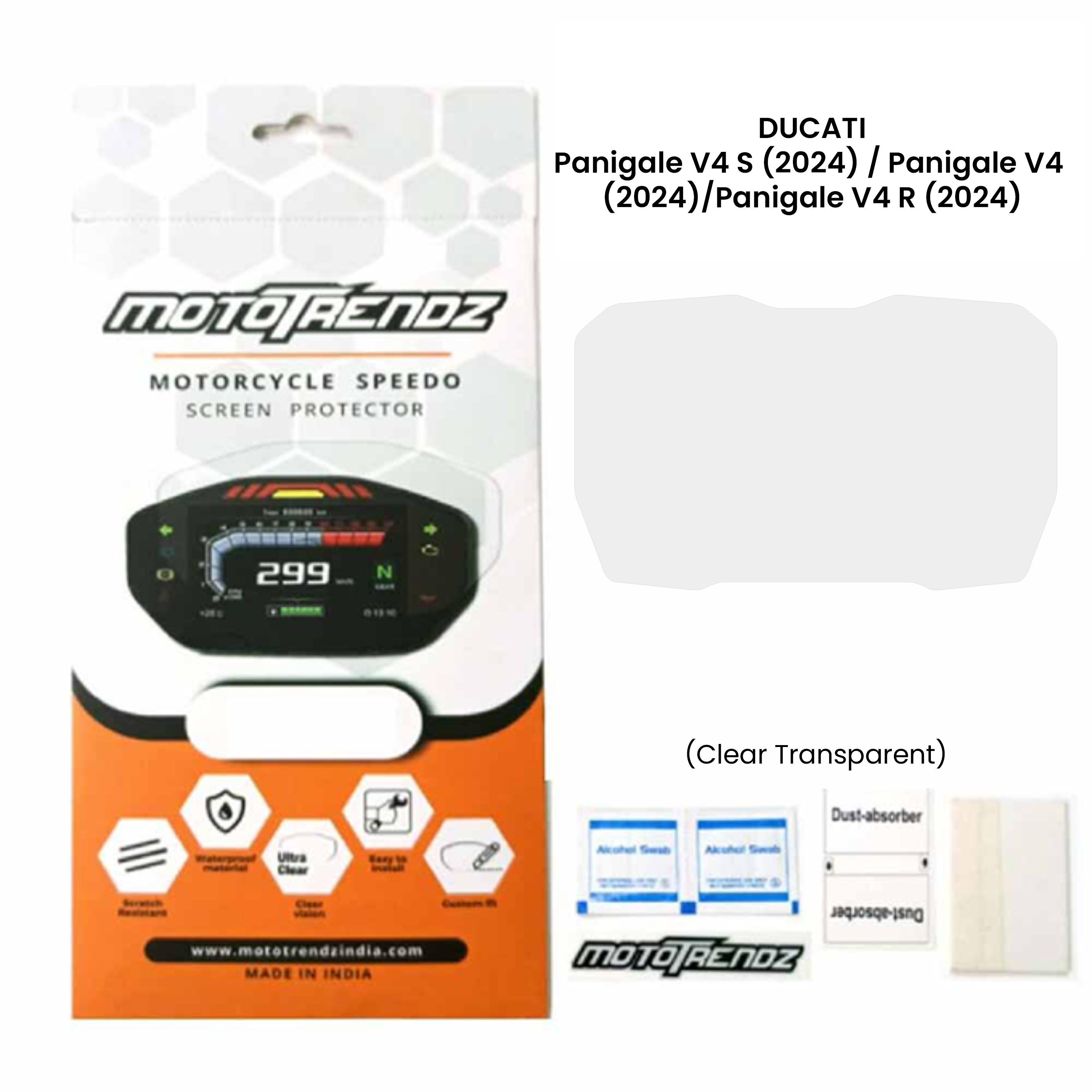 Motorcycle Speedo Screen Protector – Ducati Panigale V4 S (2024) / Panigale V4 (2024)/Panigale V4 R (2024)