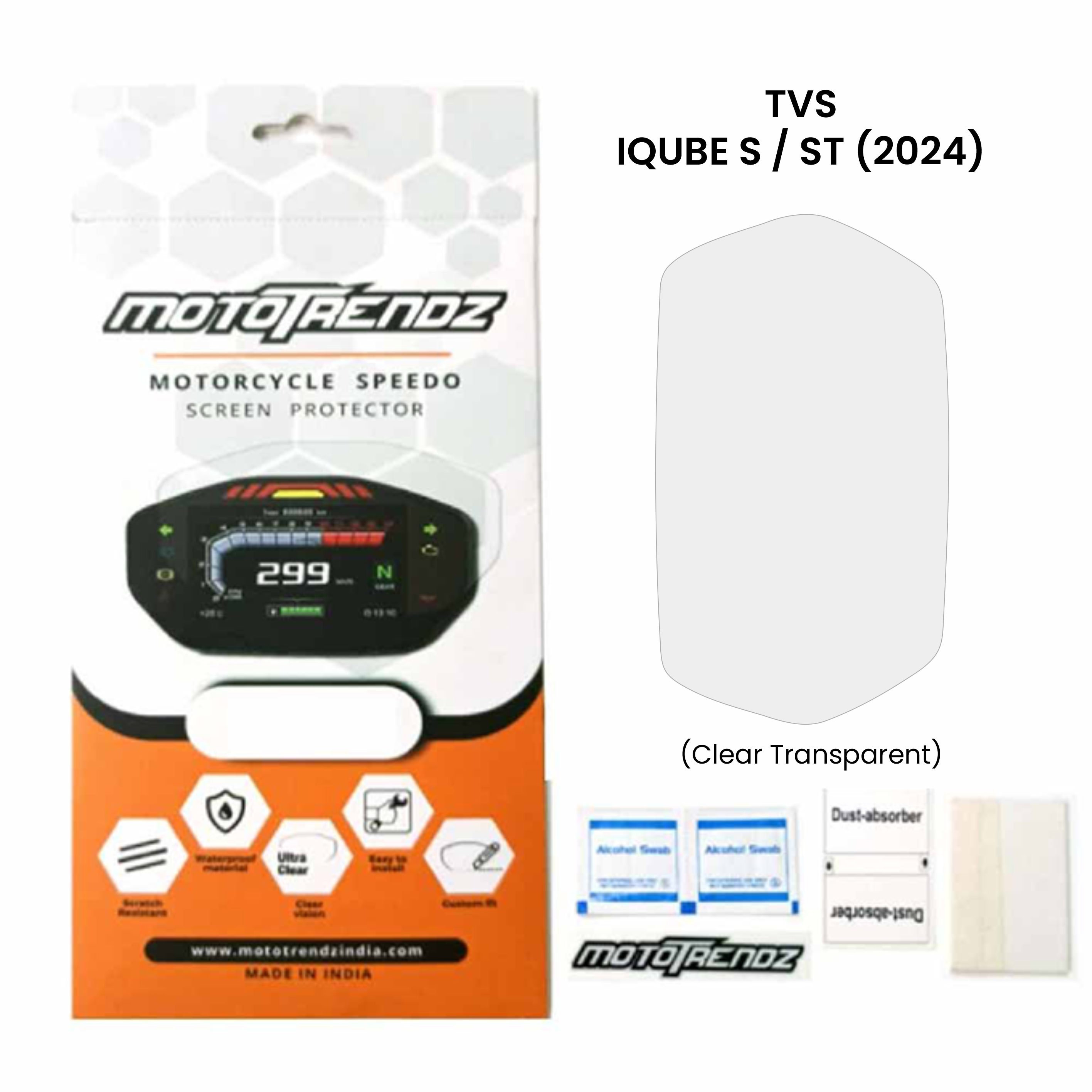 Motorcycle Speedo Screen Protector – TVS Iqube S / ST - (2024)