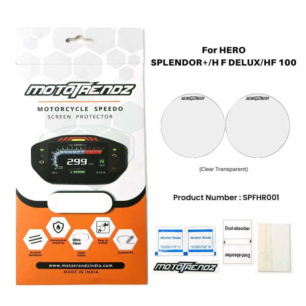 Motorcycle Speedo Screen Protector – Hero Splendor+ / HF Deluxe / HF 100