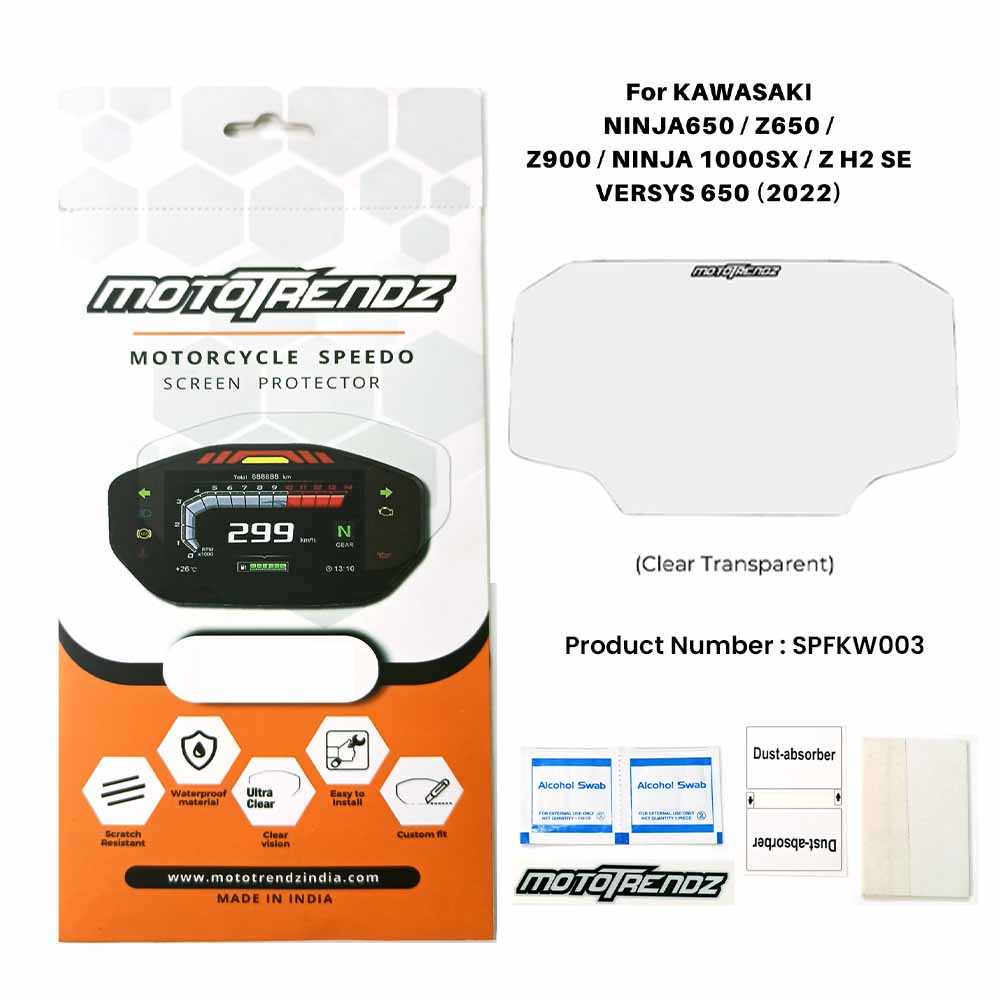 Motorcycle Speedo Screen Protector – Kawasaki Ninja 650 / Z650 / Z900 / Ninja1000SX / ZH2SE / Versys 650 (2022)