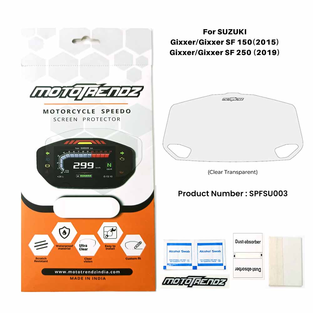 Motorcycle Speedo Screen Protector – Suzuki Gixxer/SF150 (2015) / Gixxer/SF250 (2019)