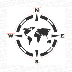 Compass World Map Sticker