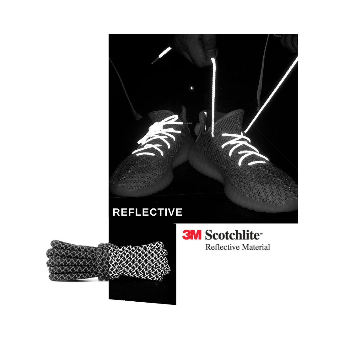 Reflective Shoe Laces – White – Mototrendz