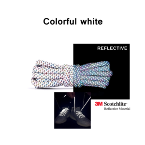 Reflective Shoe Laces - Colorful White