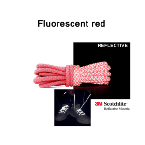 Reflective Shoe Laces - Fluorescent Red