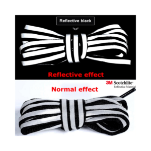 Reflective Shoe Laces - Black (Flat Laces)