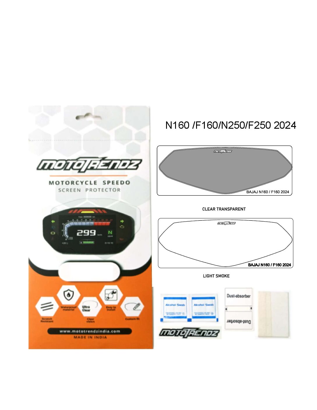 Motorcycle Speedo Screen Protector - Bajaj Pulsar N160 / F160 / N250/ F250 / 220 / 220F ( 2024 )